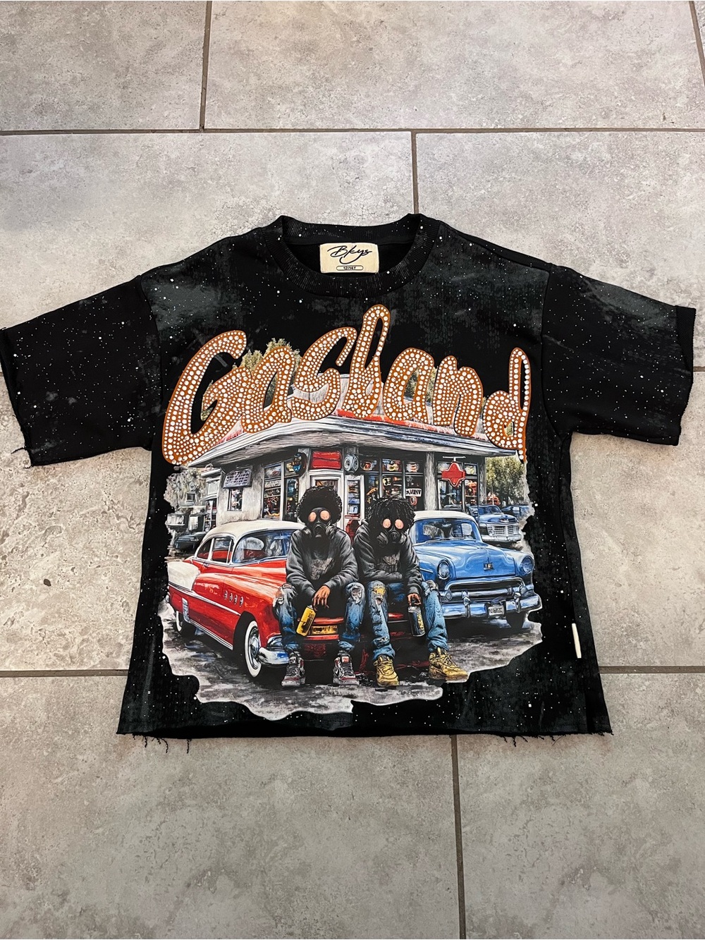 Gasland Black Short Sleeve Graphic Tee for Kids